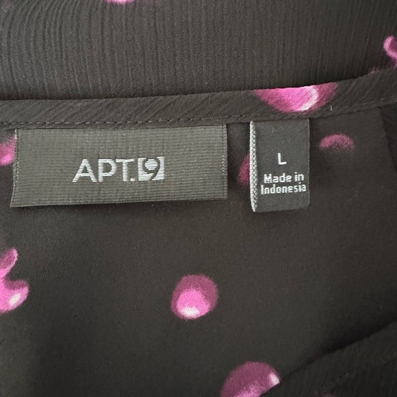 Apt. 9 Black and Purple Layered Blouse with Sheer Sleeves - Picture 4 of 7